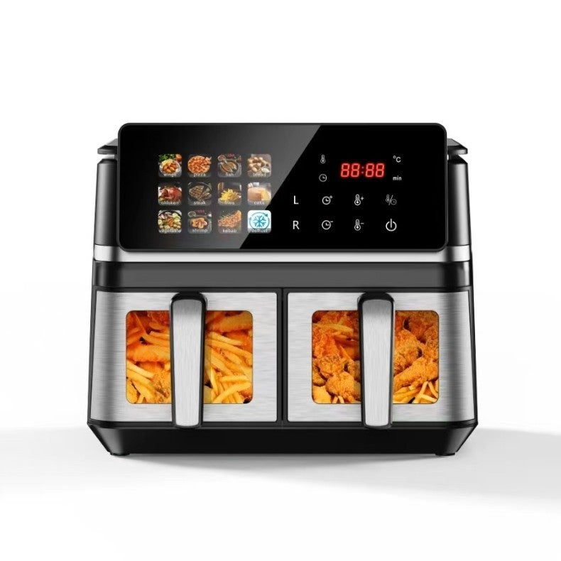 New Fully Automatic Air Fryer Touch Screen Large Capacity Oil-Free Electric Fryer Intelligent Temperature Control Adjustment Supply - Image 2